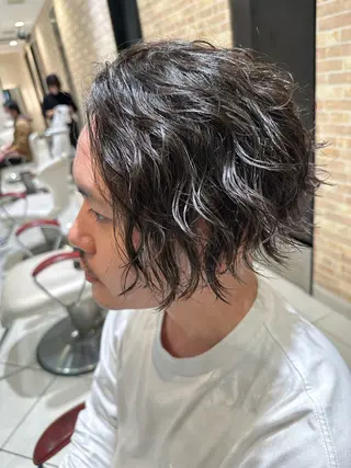 ミディアム パーマ メンズ 💈メンズ特化 美容師サキ💈のヘアスタイル