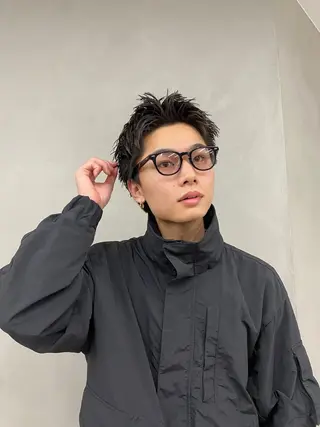 ショート メンズ 波巻きスパイラル🌀 新潟/万代/山下優のヘアスタイル