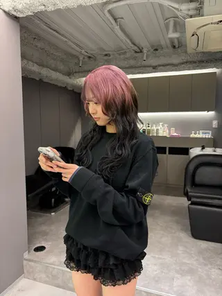 セミロング カラー 名古屋／デザイン／ ブリーチ/松井亮磨のヘアスタイル