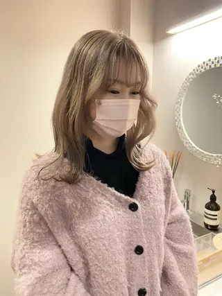 ミディアム カラー パーマ ヘアアレンジ メンズ キッズ ネイル マツエク・マツパ アイブロウ chapter問屋町 💘小室明華のヘアスタイル