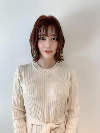 ミディアム カラー なりたいが叶う ながしまじゅんきのヘアスタイル