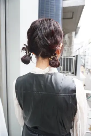 ミディアム ヘアアレンジ cime所属・cime(シィーム) 宮元茉里奈のヘアスタイル