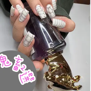 ネイル リボン、ガーリー パーツ放題専門店のネイルデザイン