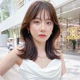 ミディアム カラー 韓国風レイヤーカット ryotaのヘアスタイル
