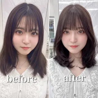 ミディアム カラー COA GINZA 空也/前髪/顔まわりのヘアスタイル