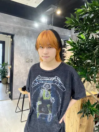 ミディアム カラー メンズ 【.ico】心斎橋/ ウルフ/飛田ゆうきのヘアスタイル