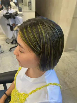 ミディアム カラー ハイライト/白髪ぼか し/臼田さりな🌹のヘアスタイル