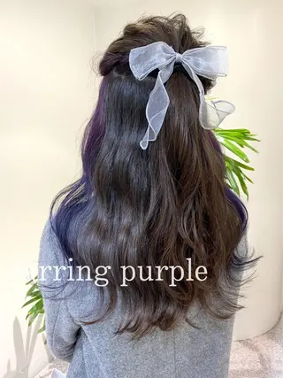 ロング カラー ヘアアレンジ clomus所属・YUKA艶髪 🌸寛ぎ部屋のヘアスタイル