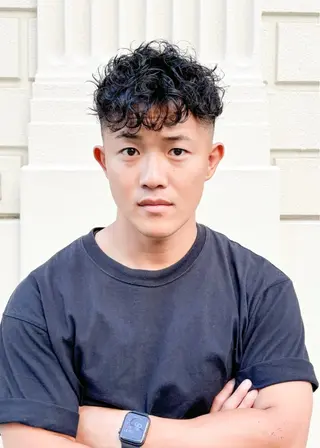 ショート パーマ メンズ DAD　BARBERSHOP所属・三宮メンズカット ヨシイッキのヘアスタイル