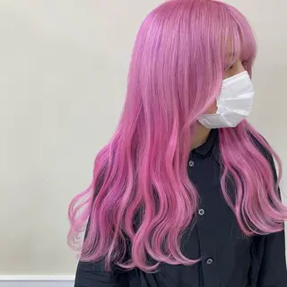 カラー エクステ ハイトーン 💭黒崎ハルカのヘアスタイル