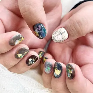 ショート ネイル 池袋痛ネイル Nok. 渡辺のネイルデザイン