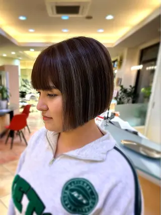 ミディアム カラー 小顔レイヤー💗 木村実樹のヘアスタイル