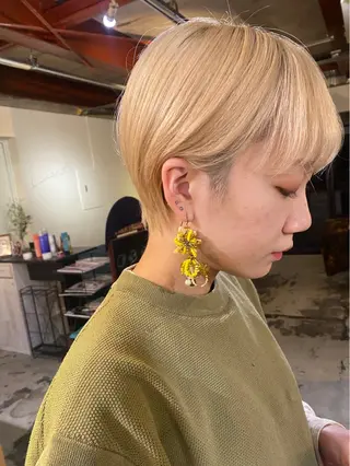 ショート 最新ケアカラー 髪質改善YUTOのヘアスタイル