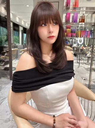 セミロング 透明感カラー/艶髪 髪質改善/ayariのヘアスタイル