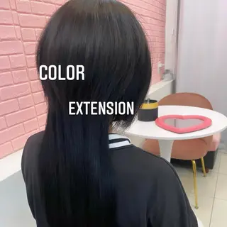 ロング カラー エクステ🩵ブリーチ 韓国ヘア🩵KAEのヘアスタイル