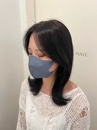 ミディアム カラー ヘアアレンジ 艶カラー/髪質改善 顔まわり/内藤　輝のヘアスタイル