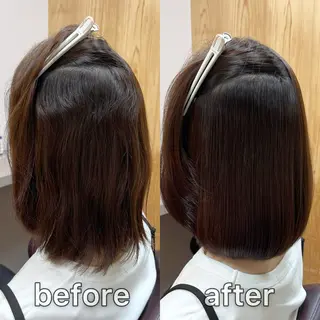 ミディアム パーマ KIZU 髪質改善 オカルト怪談のヘアスタイル