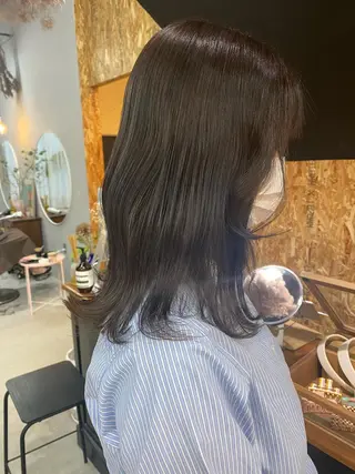 ミディアム カラー ヘアアレンジ メンズ ネイル マツエク・マツパ アイブロウ chapter問屋町 💘小室明華のヘアスタイル