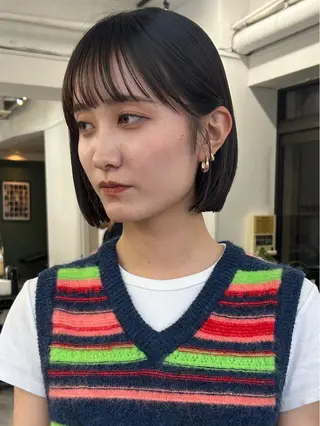 ミディアム カラー レイヤーボブ/ 艶カラー/サナ🌼のヘアスタイル