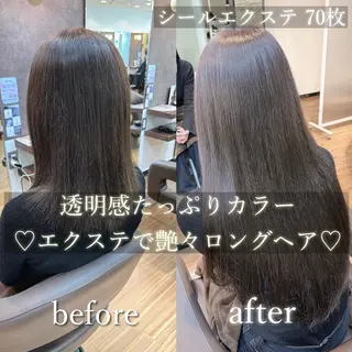 ロング カラー ANKH CROSS 🦋mako🦋のヘアスタイル