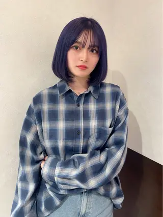 カラー nehus nagaoka所属・🖤複雑履歴ブリーチ Mizuki 🖤のヘアスタイル