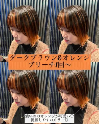 ミディアム カラー 長谷川 湧のヘアスタイル