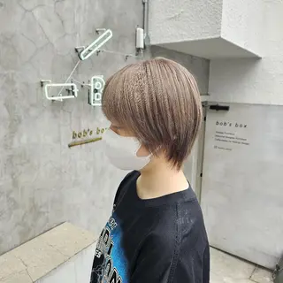 ショート カラー あべかりん/原宿 /マツパ/ハイトーンのヘアスタイル