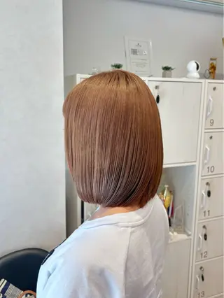 ミディアム カラー 透明感カラー/ 縮毛矯正/山田梨央のヘアスタイル