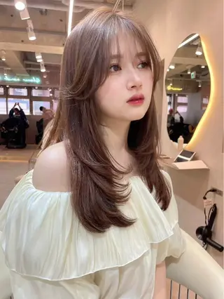 ミディアム ブリーチなしW🎀 髪質改善／はのんのヘアスタイル