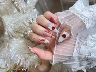 ネイル 23時まで❤︎韓国、 ワンホンネイルのネイルデザイン