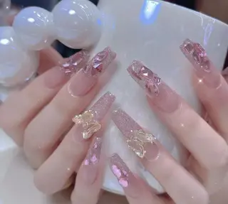 ネイル フィルイン、長さ出し 深爪矯正のネイルデザイン