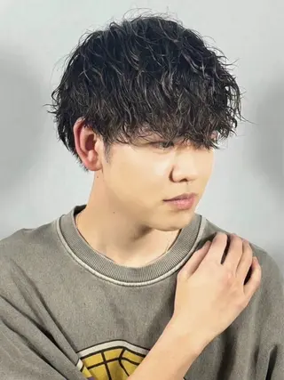 ミディアム パーマ ヘアアレンジ メンズ ⚡️メンズ特化⚡️ 倉林 隼大のヘアスタイル