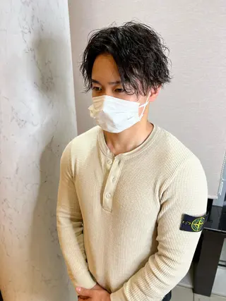 メンズ 福岡縮毛矯正✨️ ストレート 向井和輝のヘアスタイル