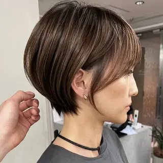 ショート レイヤー/韓国ボブ レイヤーボブ/住吉のヘアスタイル
