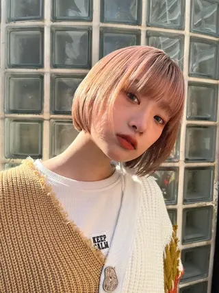 ミディアム レイヤーカット/ ブリーチカラー/雅人のヘアスタイル