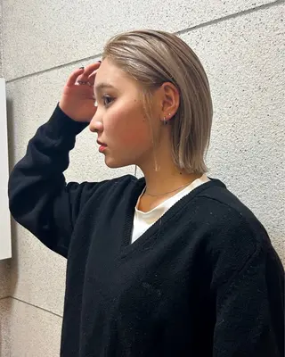 ショート カラー 名古屋栄/ブリーチ/ ボブ🧃木下桃嘉のヘアスタイル