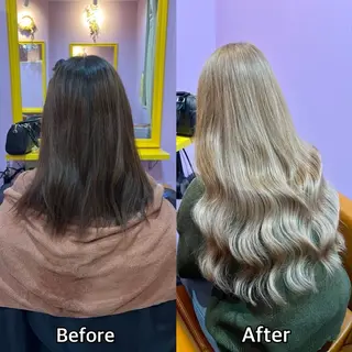 ロング シール＋ちび編み込み エクステ梅田🐨のヘアスタイル