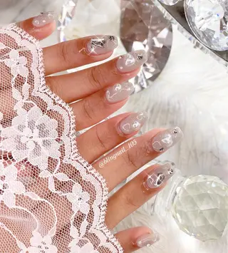 ネイル 23時まで❤︎韓国、 ワンホンネイルのネイルデザイン