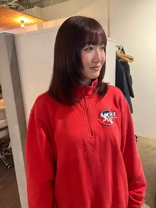 ミディアム カラー SHE. sakae所属・すみか / カットモデル募集のヘアスタイル