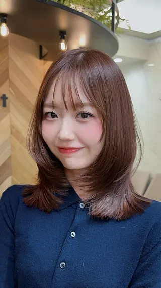 ミディアム カラー Pocket仙台 💚モエリのヘアスタイル