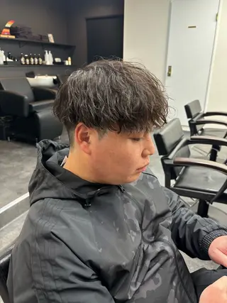 パーマ メンズ スパイキーパーマ 柏NO1 藤本葉のヘアスタイル