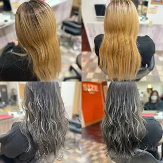 ロング Aile所属・酸性ストレート／カラ ー/山下高明のヘアスタイル