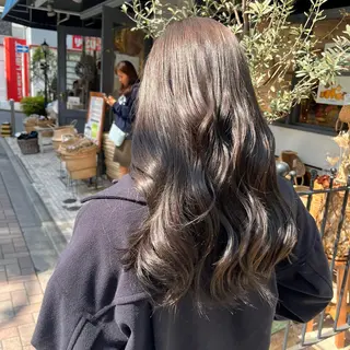 セミロング カラー 【センターパート/ マッシュ】ryokaのヘアスタイル