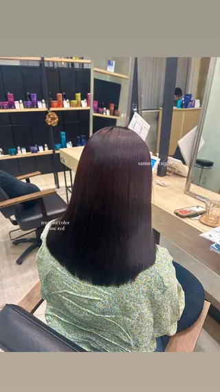 セミロング rio¦ブラウン¦暗 髪¦縮毛矯正🌙のヘアスタイル