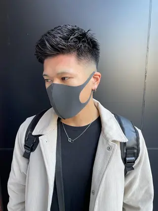 パーマ メンズ スパイキーパーマ 柏NO1 藤本葉のヘアスタイル