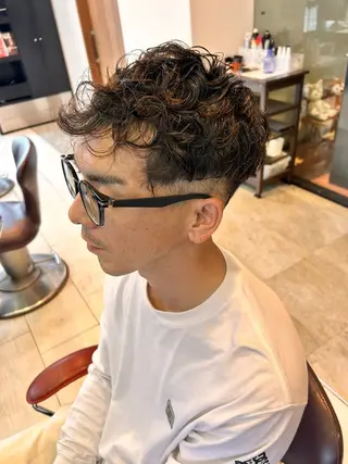 ショート パーマ メンズ EARTH大宮宮原店所属・ri kuのヘアスタイル