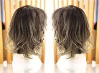 セミロング カラー かわさき ともやのヘアスタイル