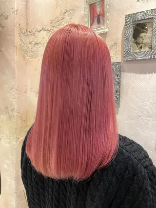 ロング 川井麻由🎀アイドル 量産🎀ピンクカラーのヘアスタイル