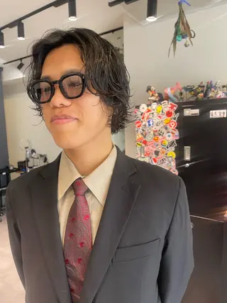 ショート パーマ メンズ アトム/ウルフ パーマ/レイヤーのヘアスタイル