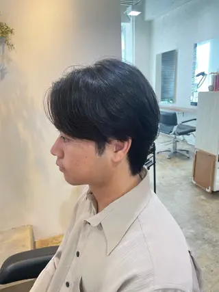 ミディアム メンズ RIN／韓国ヘア レイヤーカットのヘアスタイル